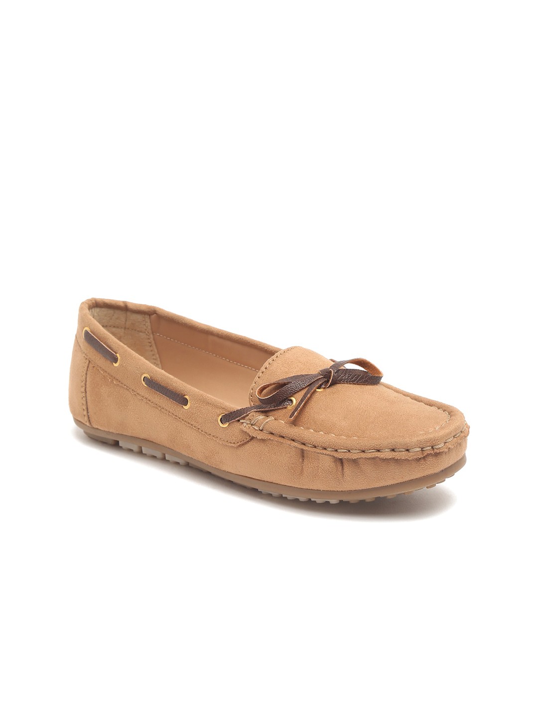 

Flat n Heels Women Khaki Suede Boat Shoes