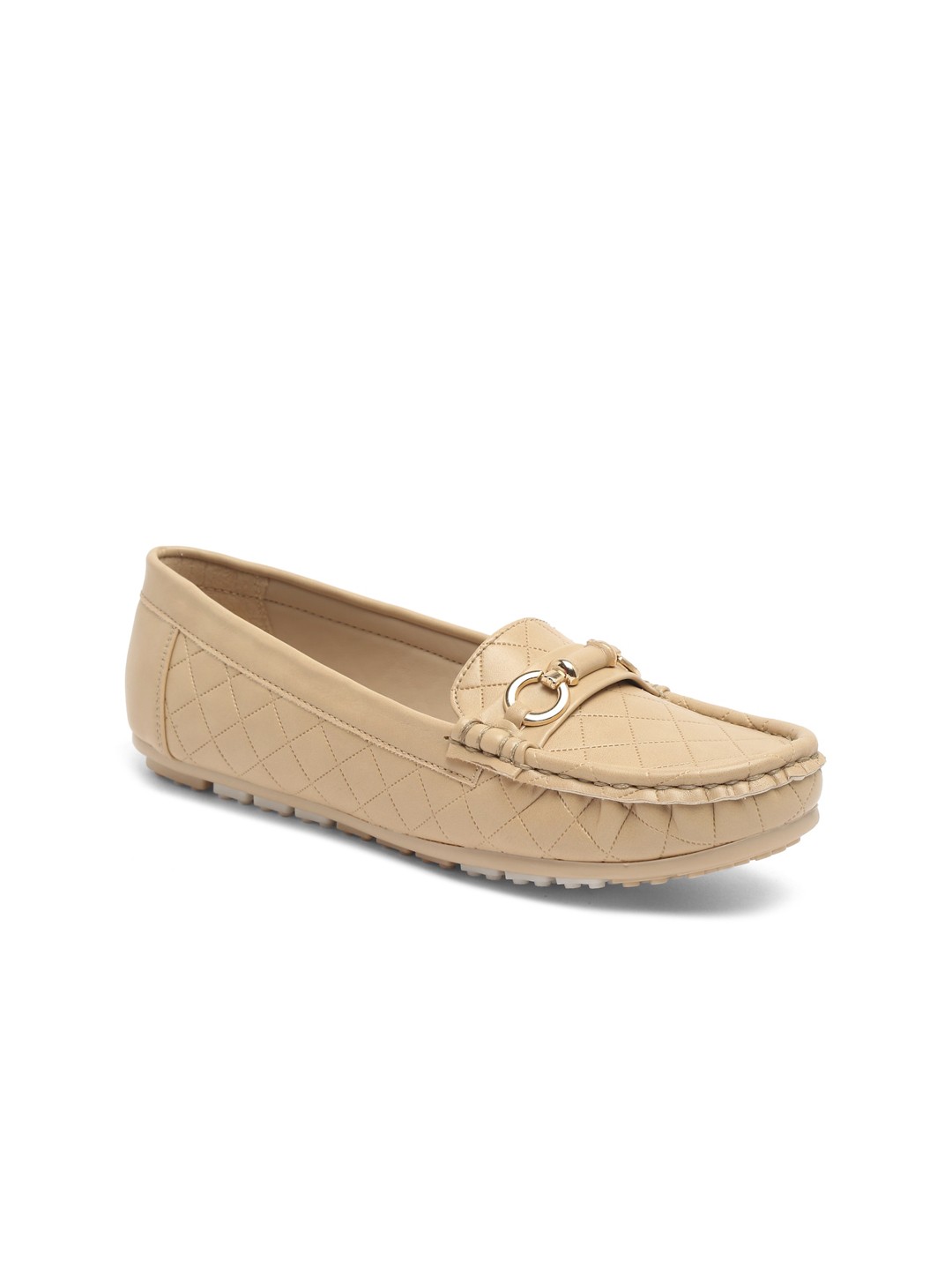 

Flat n Heels Women Beige Textured Loafers