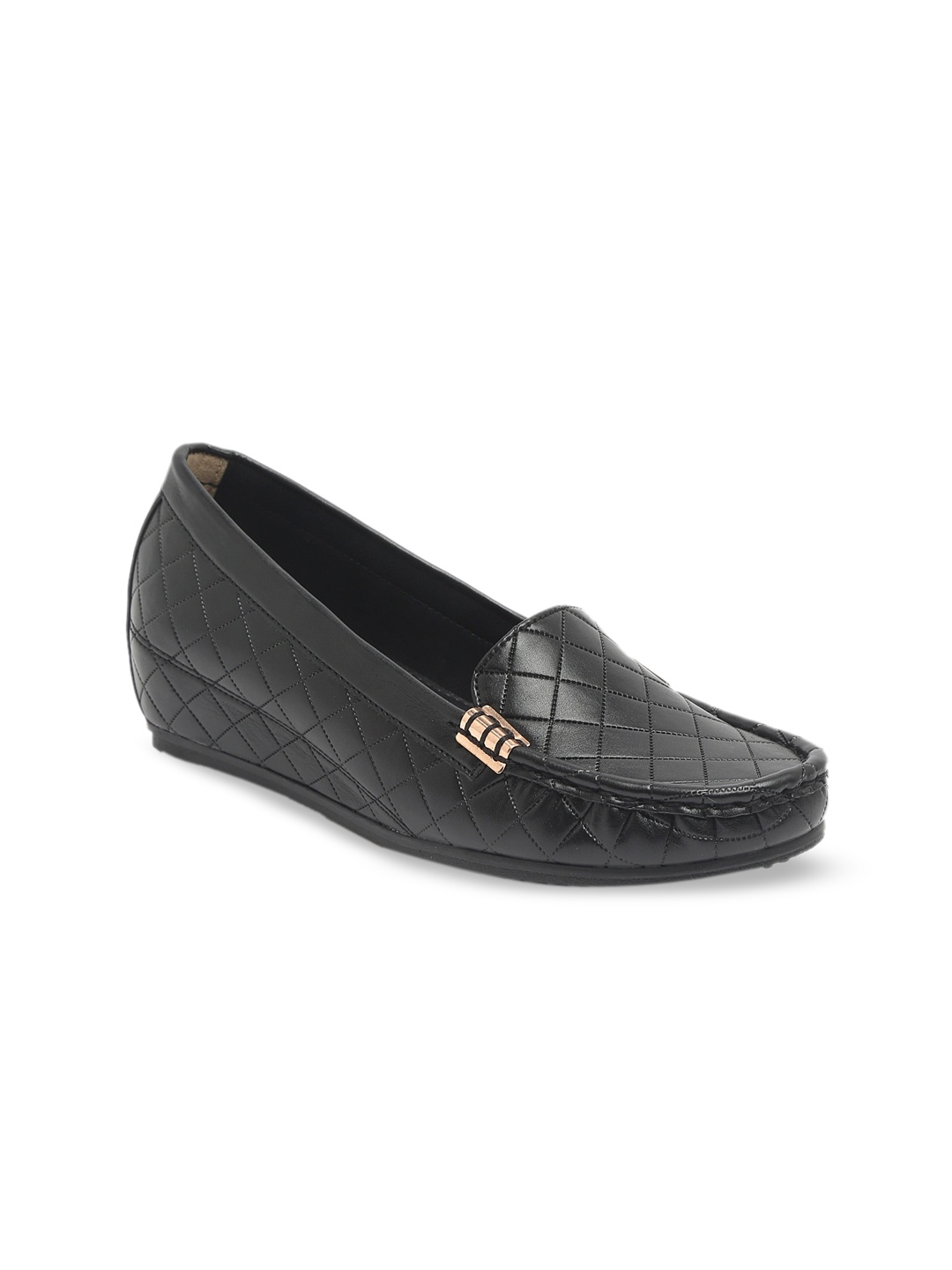 

Flat n Heels Women Black Printed Loafers