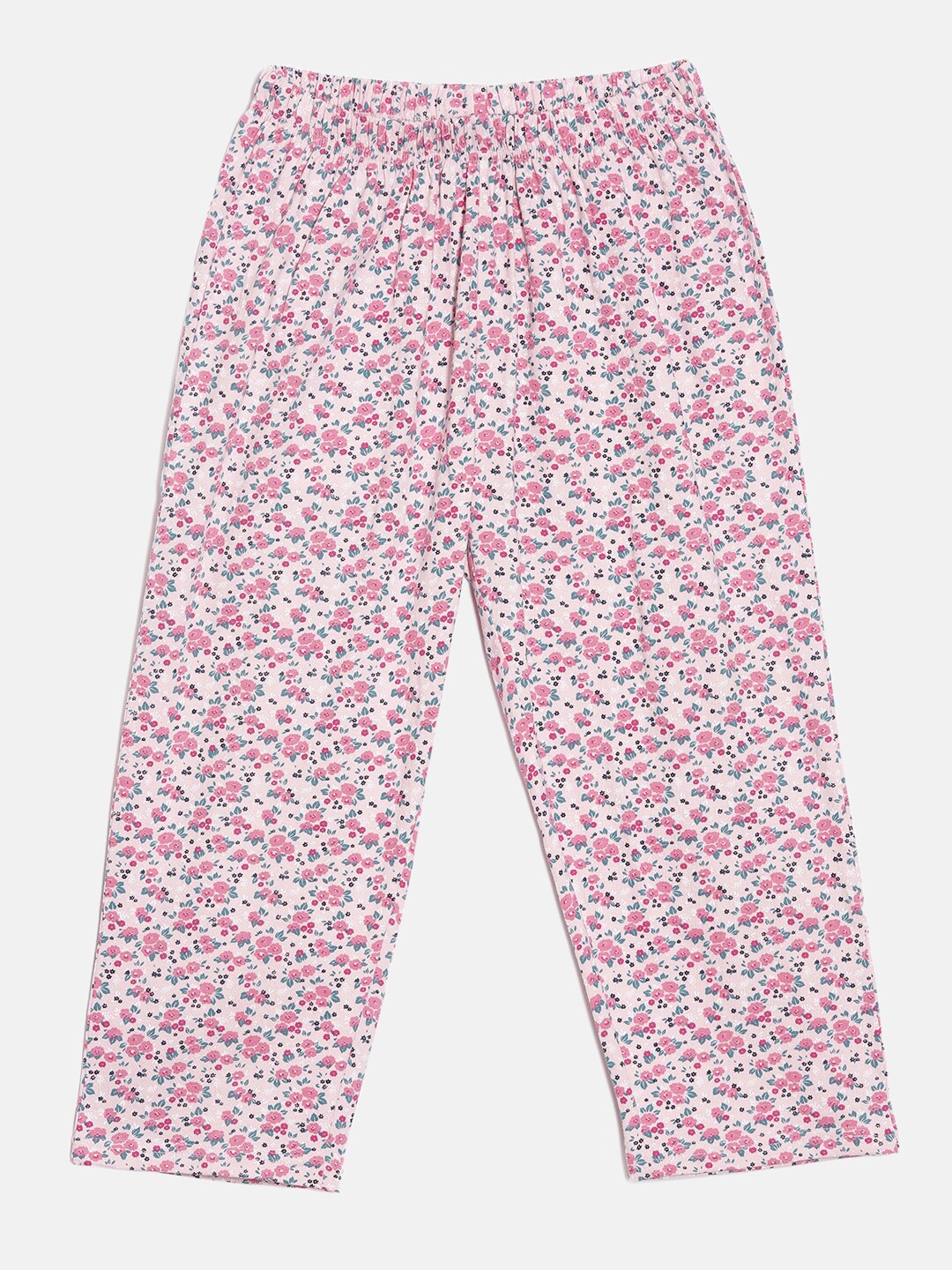

SEIYON Girls Cotton Printed Lounge Capris, Pink