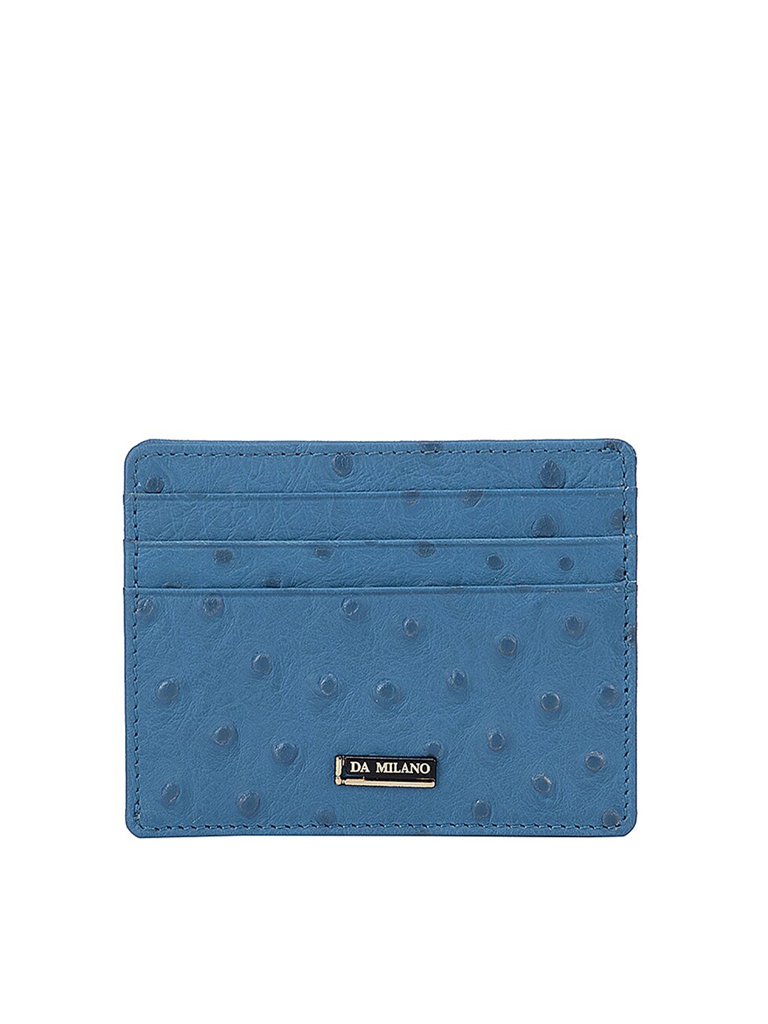

Da Milano Men Blue Textured Leather Card Holder