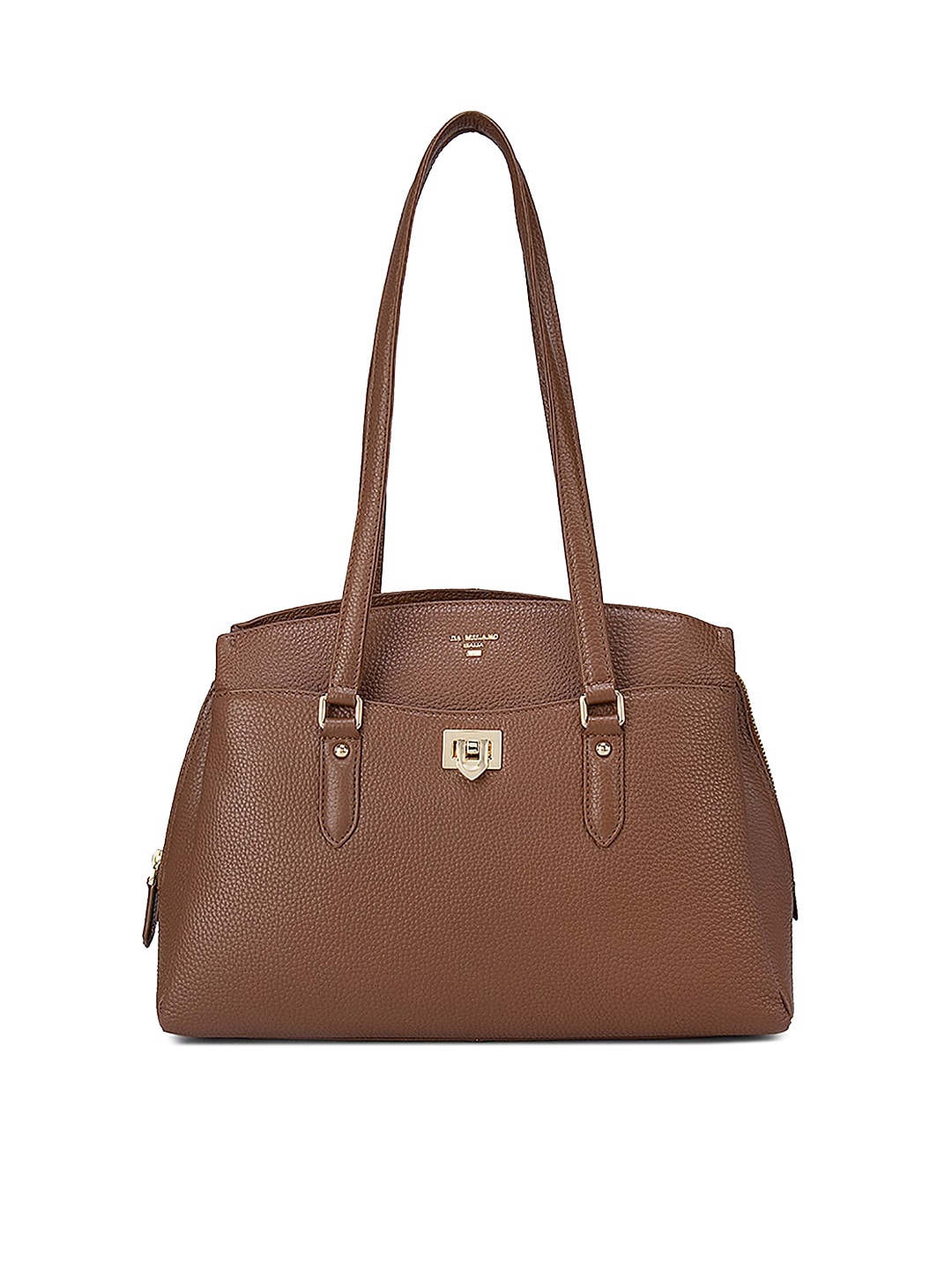 

Da Milano Brown Leather Structured Shoulder Bag