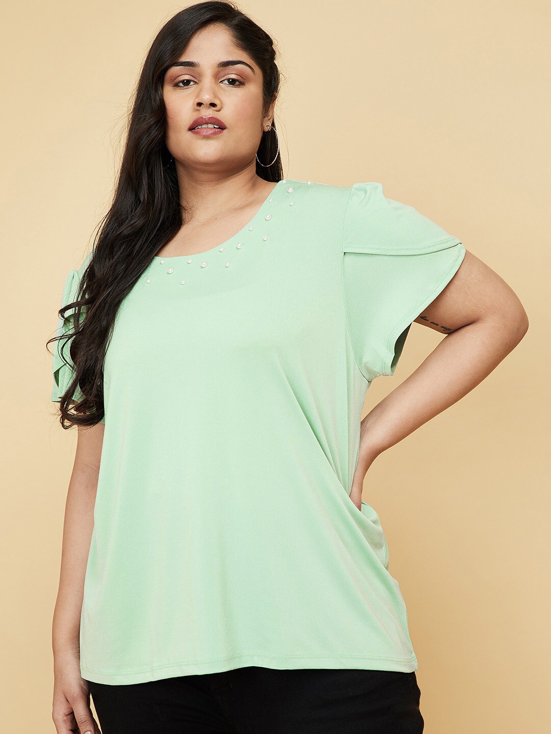 

max Green Plus Size Top