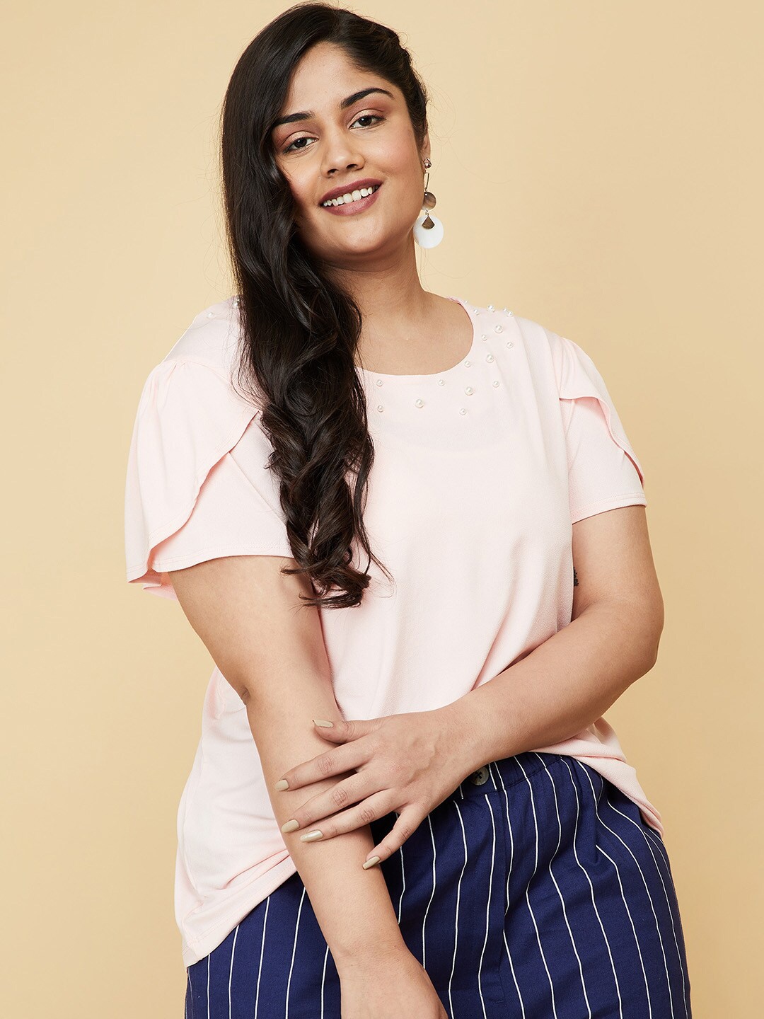 

max Pink Plus Size Casual Top