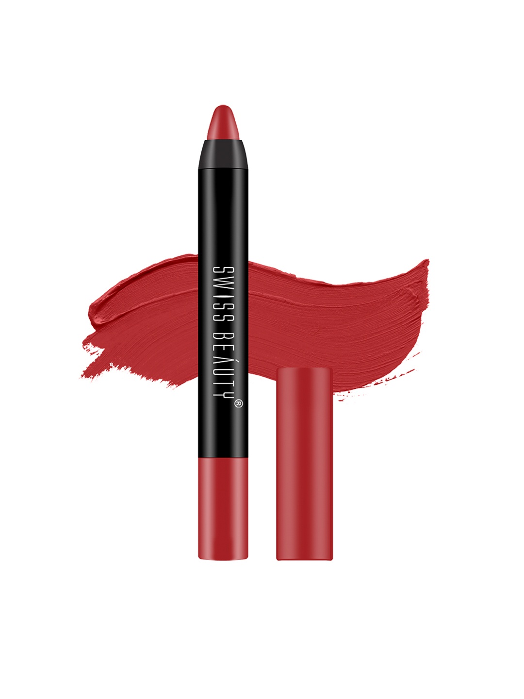

SWISS BEAUTY Non Transfer Matte Crayon Lipstick - Smoke Red