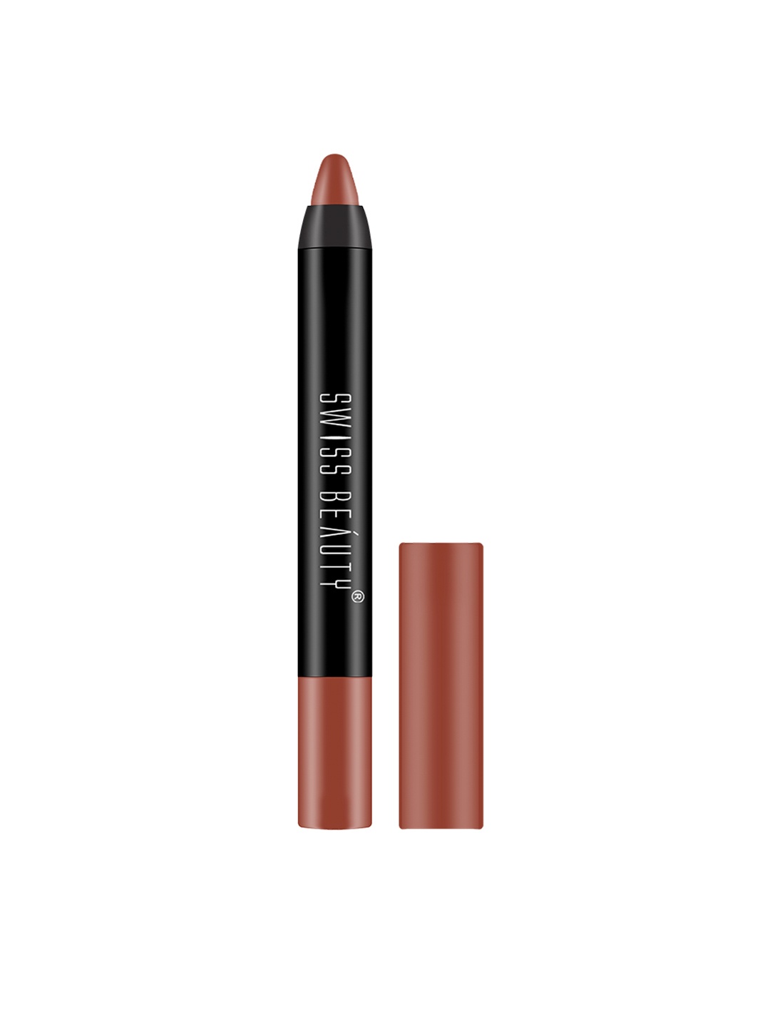 

SWISS BEAUTY Non Transfer Matte Crayon Lipstick - Brownie Point, Brown