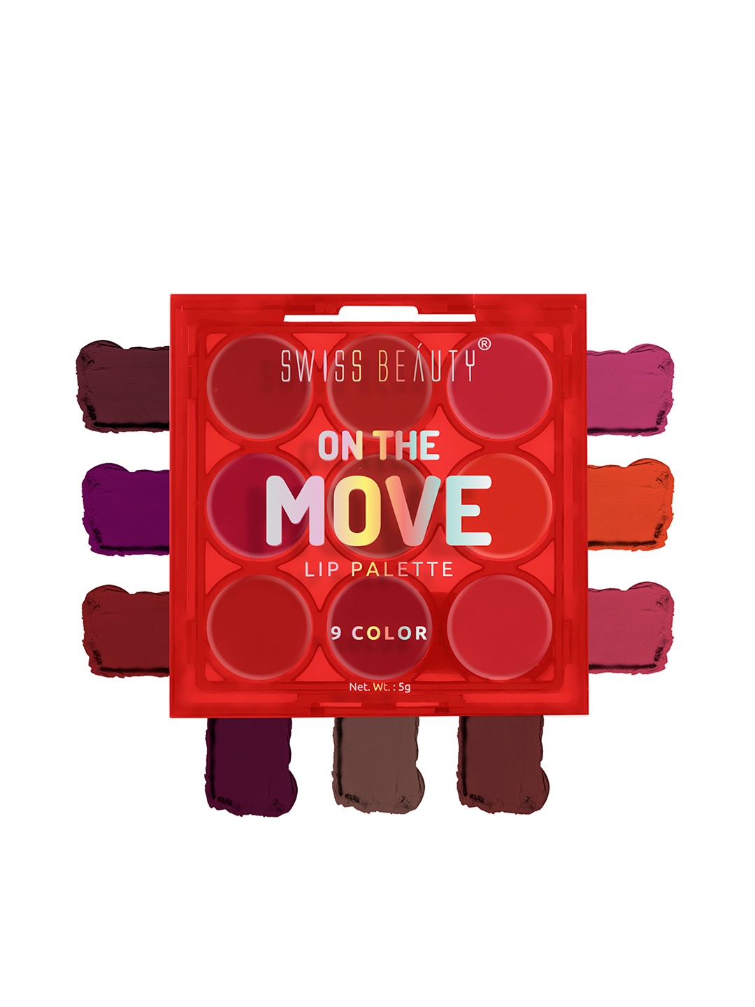 

SWISS BEAUTY On the Move 9 Color Lip Palette - Bold Shade, Multi