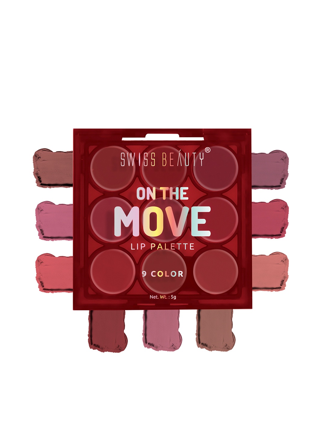 

SWISS BEAUTY On the Move 9 Color Lip Palette - Nude Shade, Multi