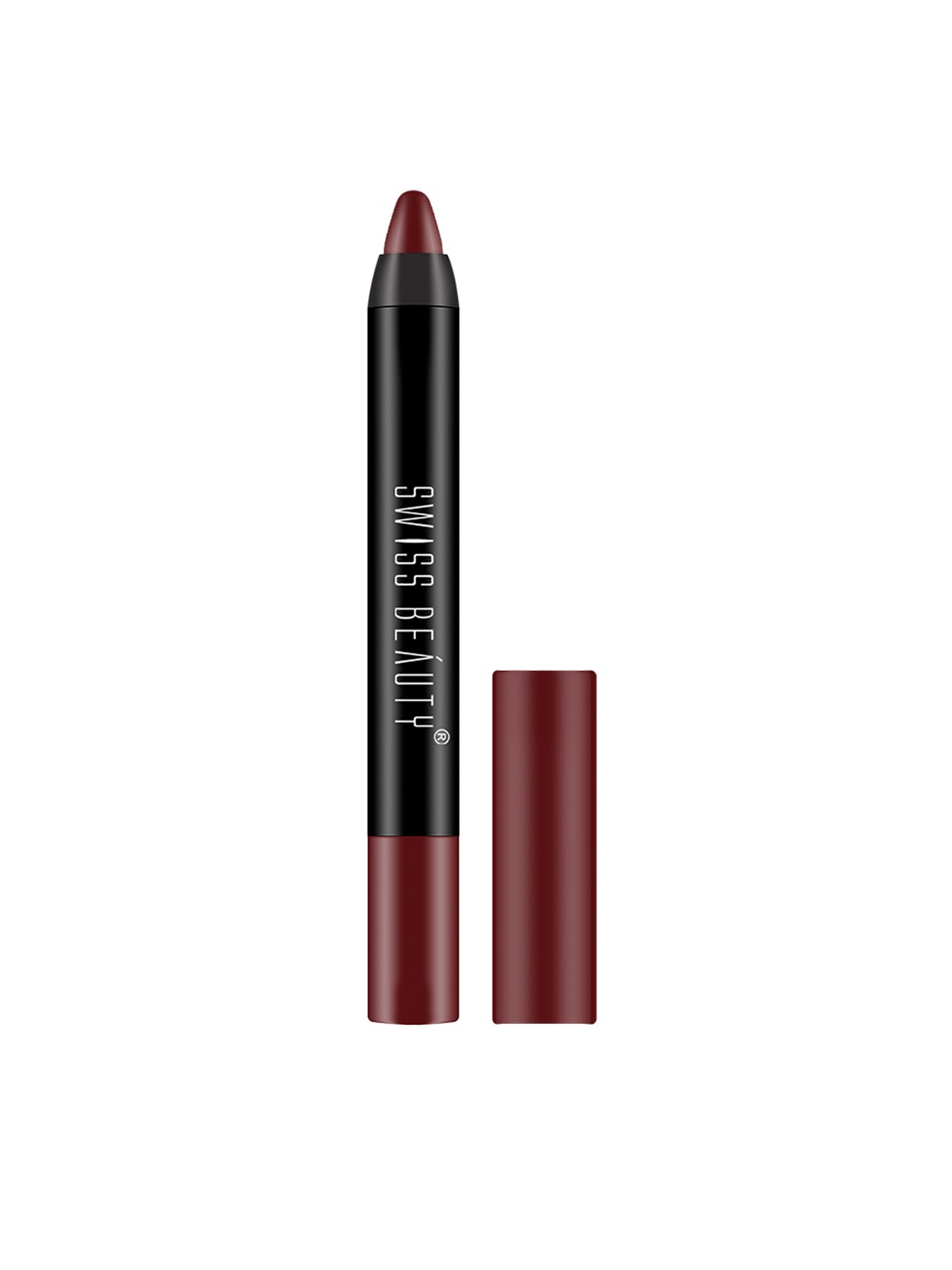 

SWISS BEAUTY Non Transfer Matte Crayon Lipstick - Murphy Wine, Purple