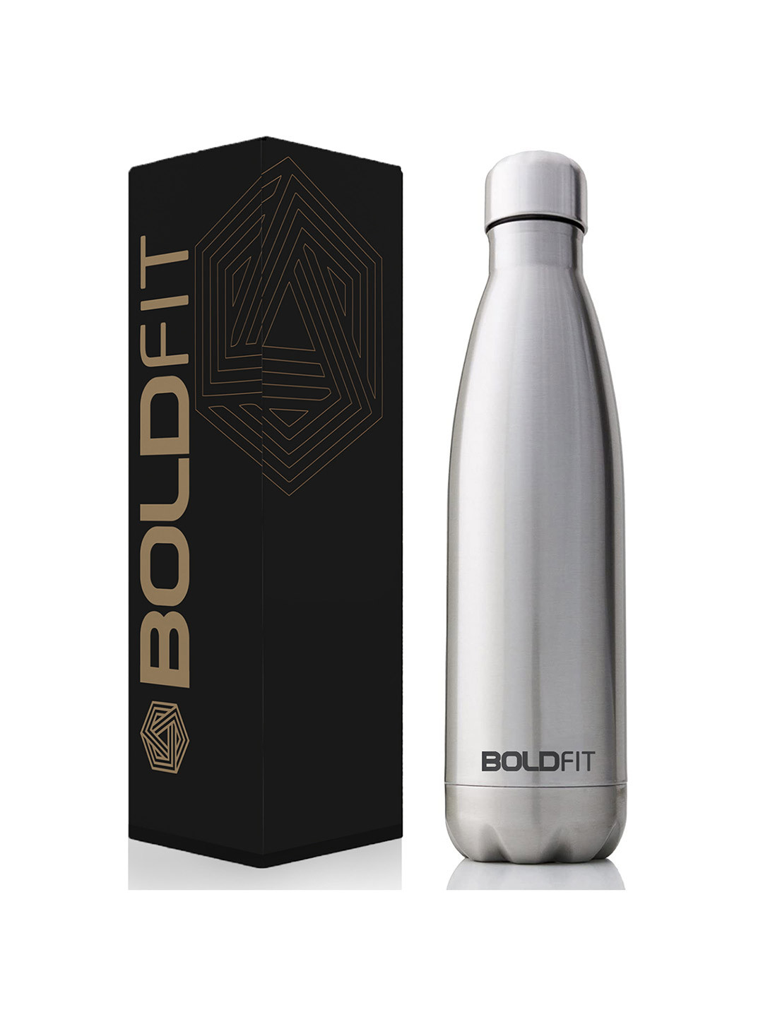 

BOLDFIT Silver-Toned Solid Stainless Steel Water Bottle