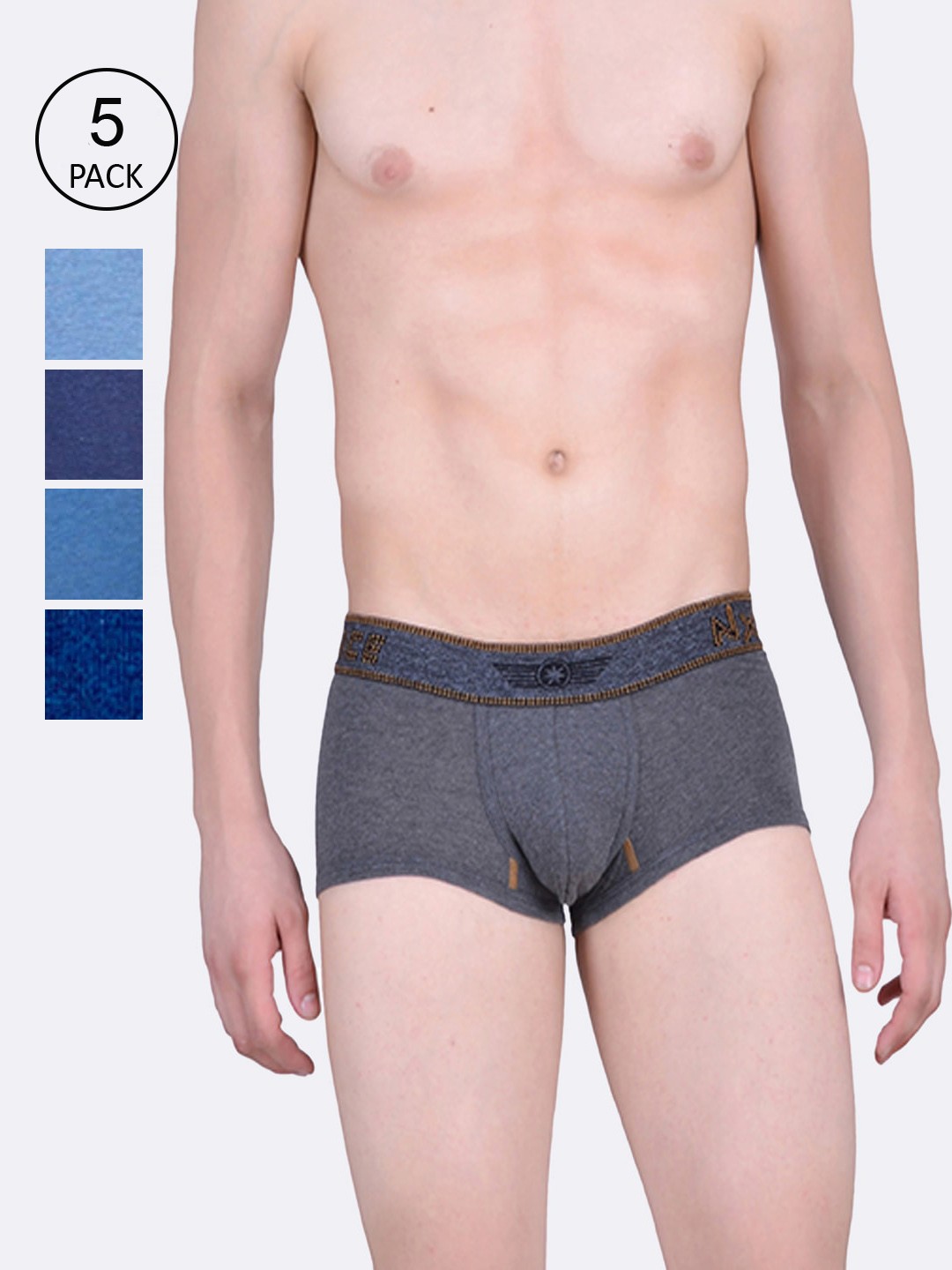 

Force NXT Men Pack Of 5 Assorted Cotton Trunks MNFL-63-PO5