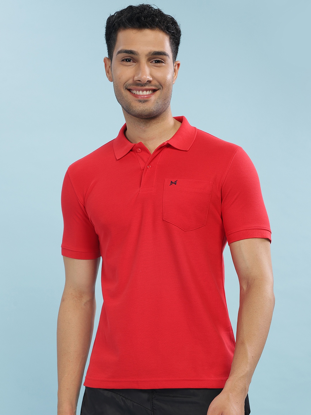 

Force NXT Men Polo Collar Super Combed Cotton T-Shirt, Red