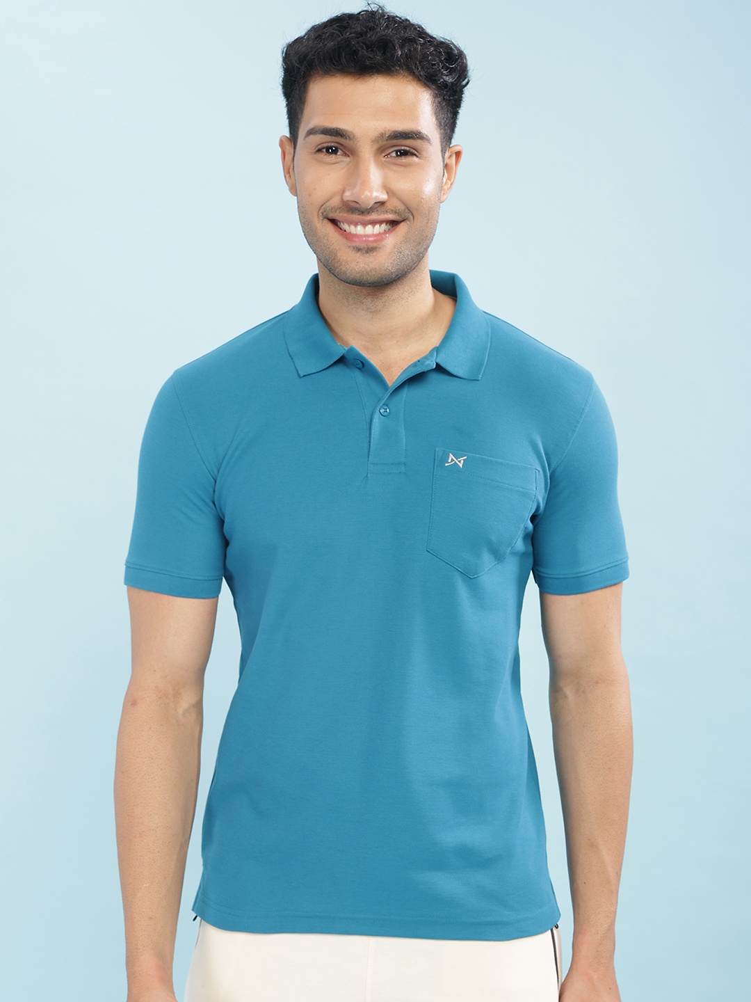 

Force NXT Men Polo Collar Super Combed Cotton T-Shirt, Blue