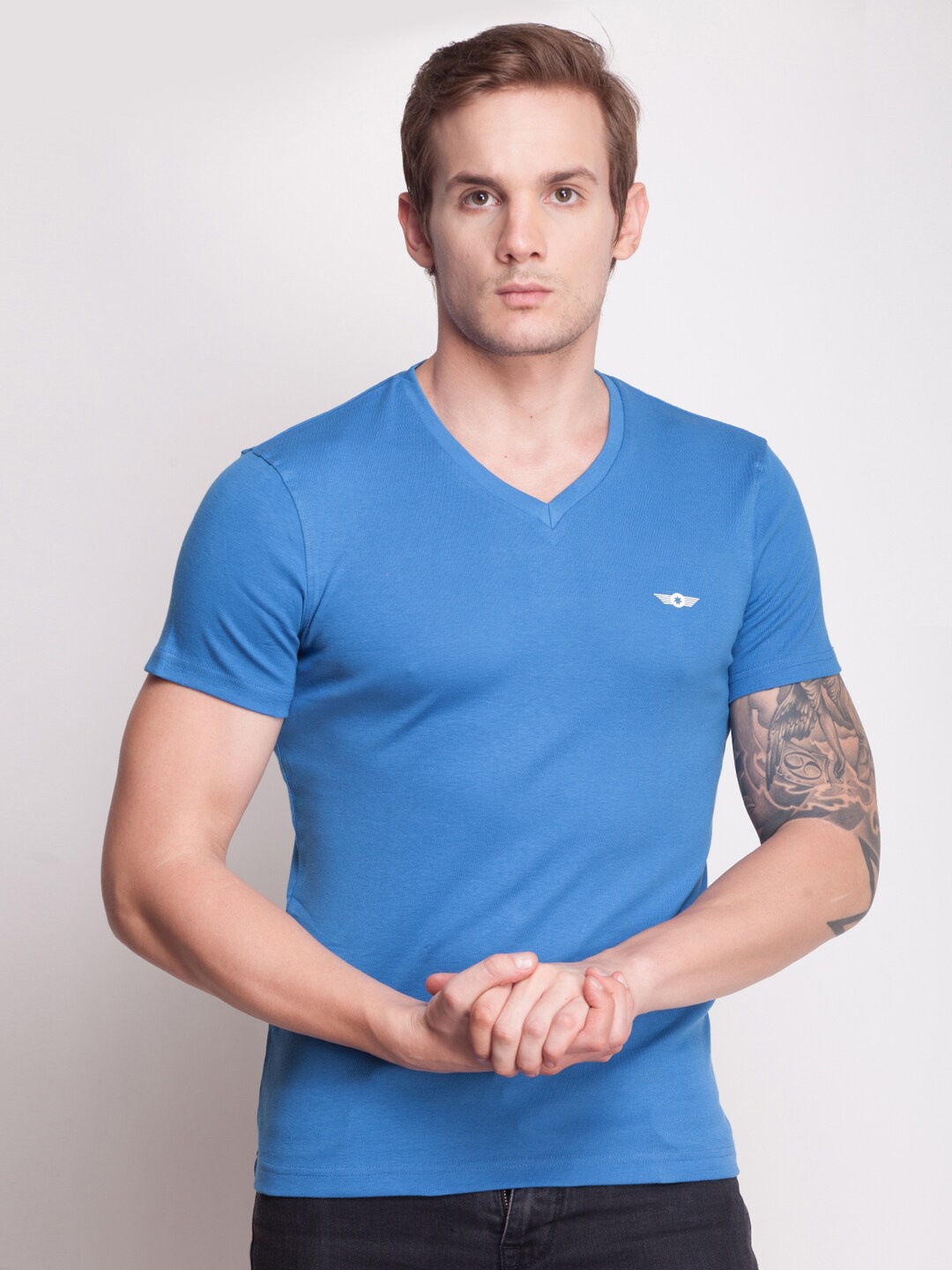 

Force NXT Men Blue V-Neck T-shirt