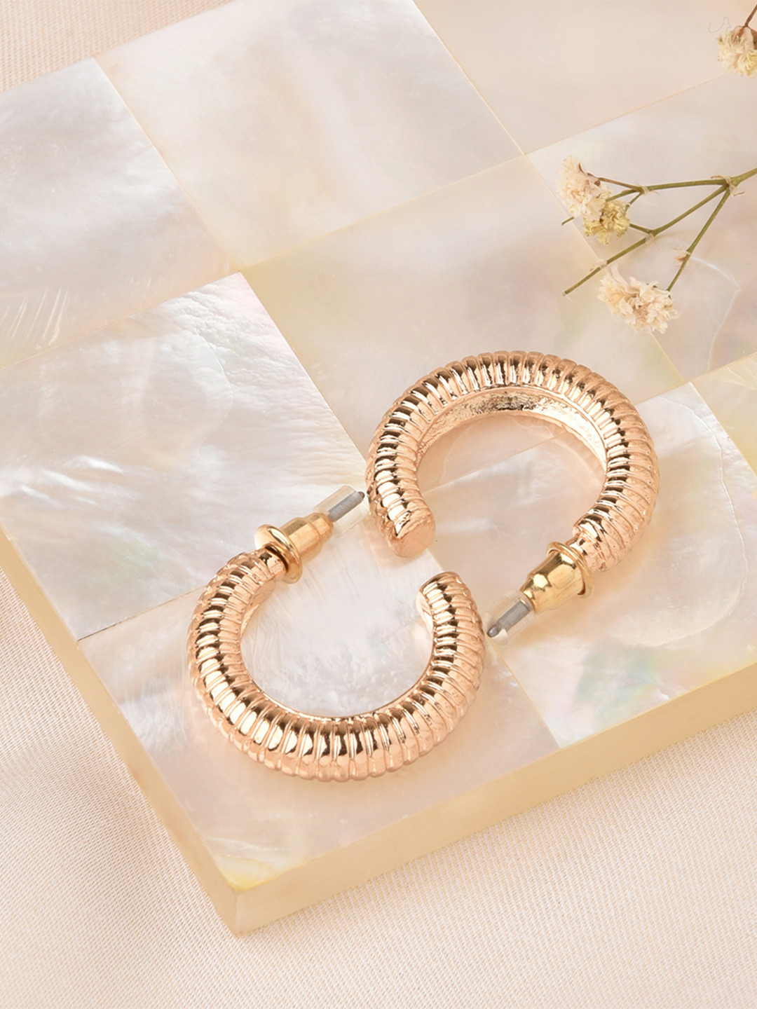 

Lilly & sparkle Gold-Plated Circular Half Hoop Earrings