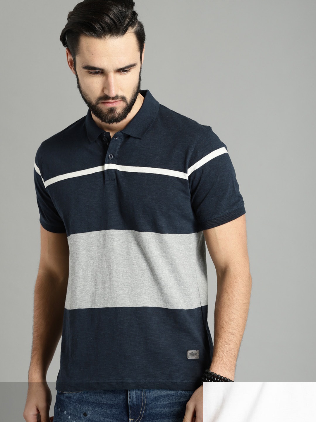 

Roadster Men Pack Of 2 Polo Collar T-shirts, Grey
