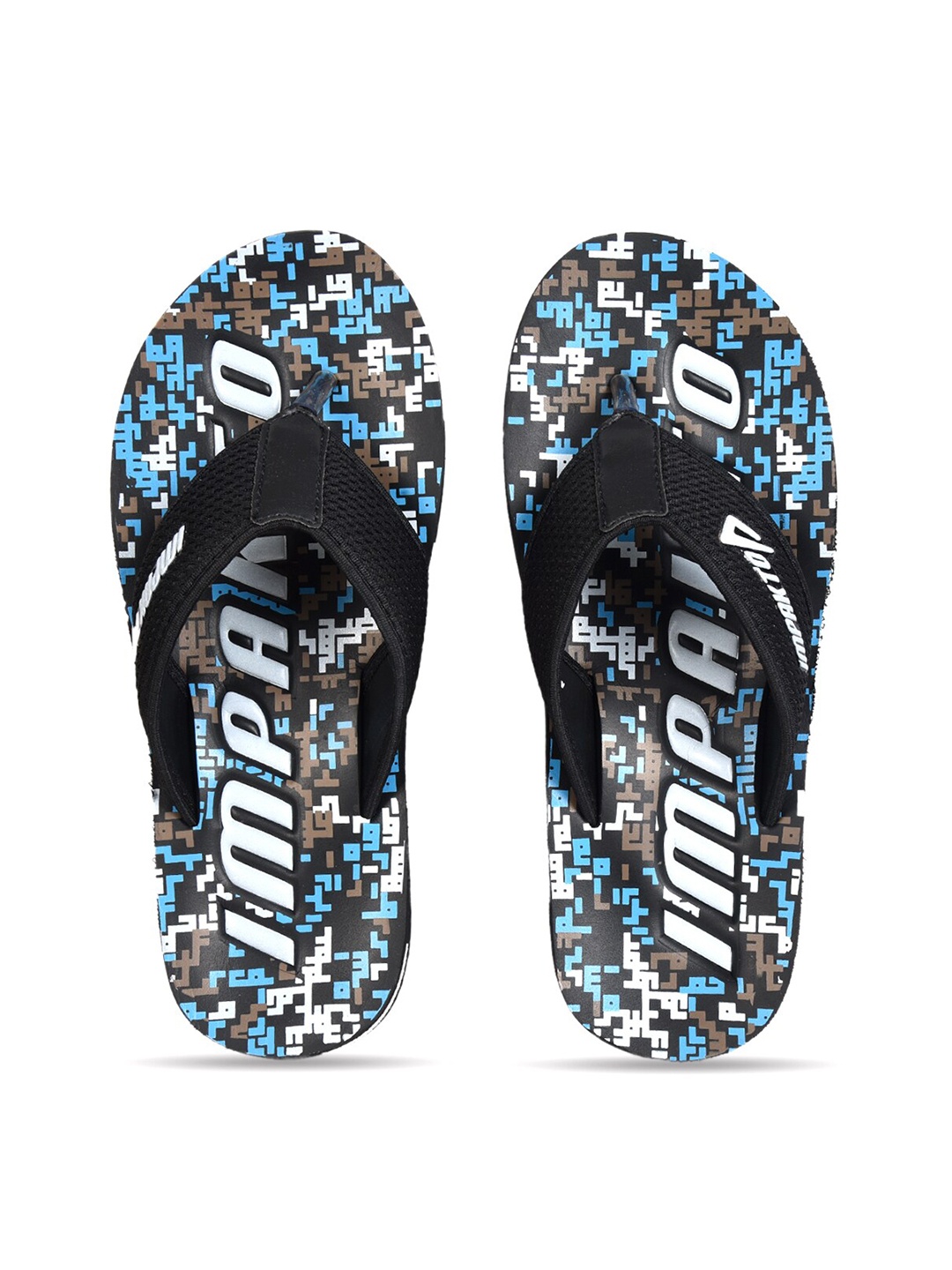 

IMPAKTO Men Black & Blue Printed Slip-On