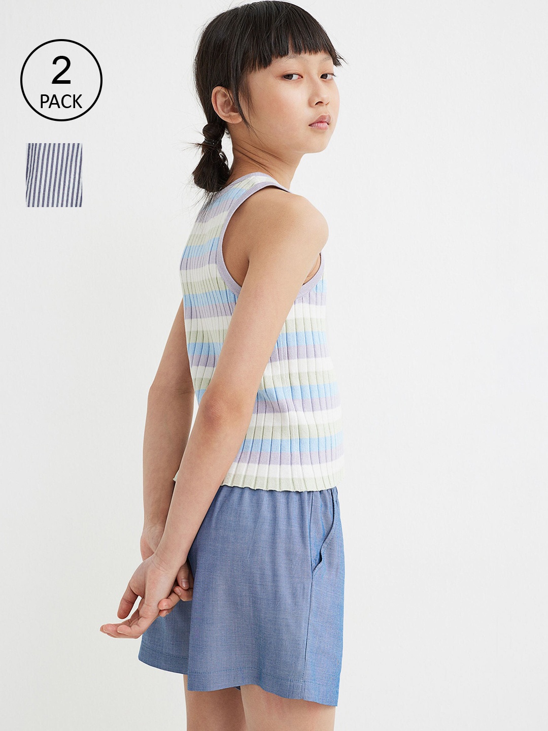

H&M Girls 2-Pack Shorts, Blue