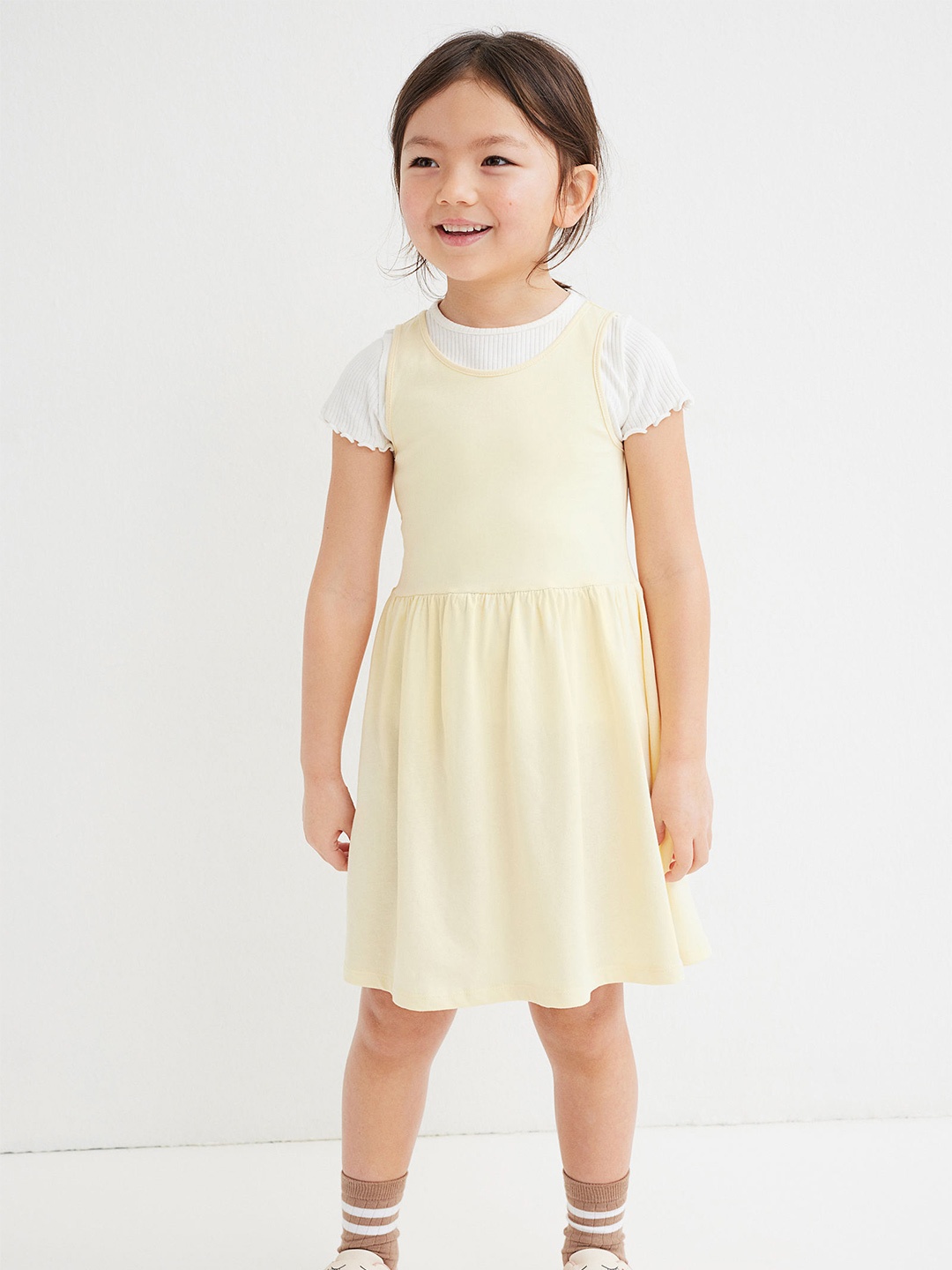 

H&M Girls 5 Pack Cotton Jersey Dresses, Green