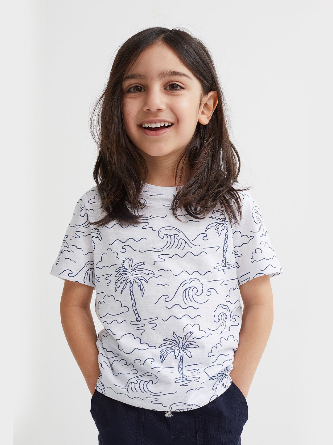 

H&M Boys White Printed T-shirt