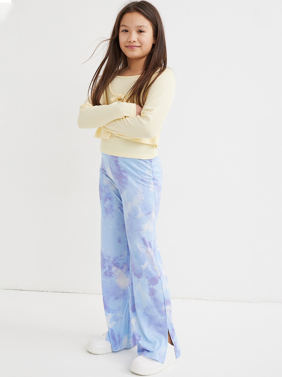 

H&M Girls Blue Loose Fit Jersey Trousers