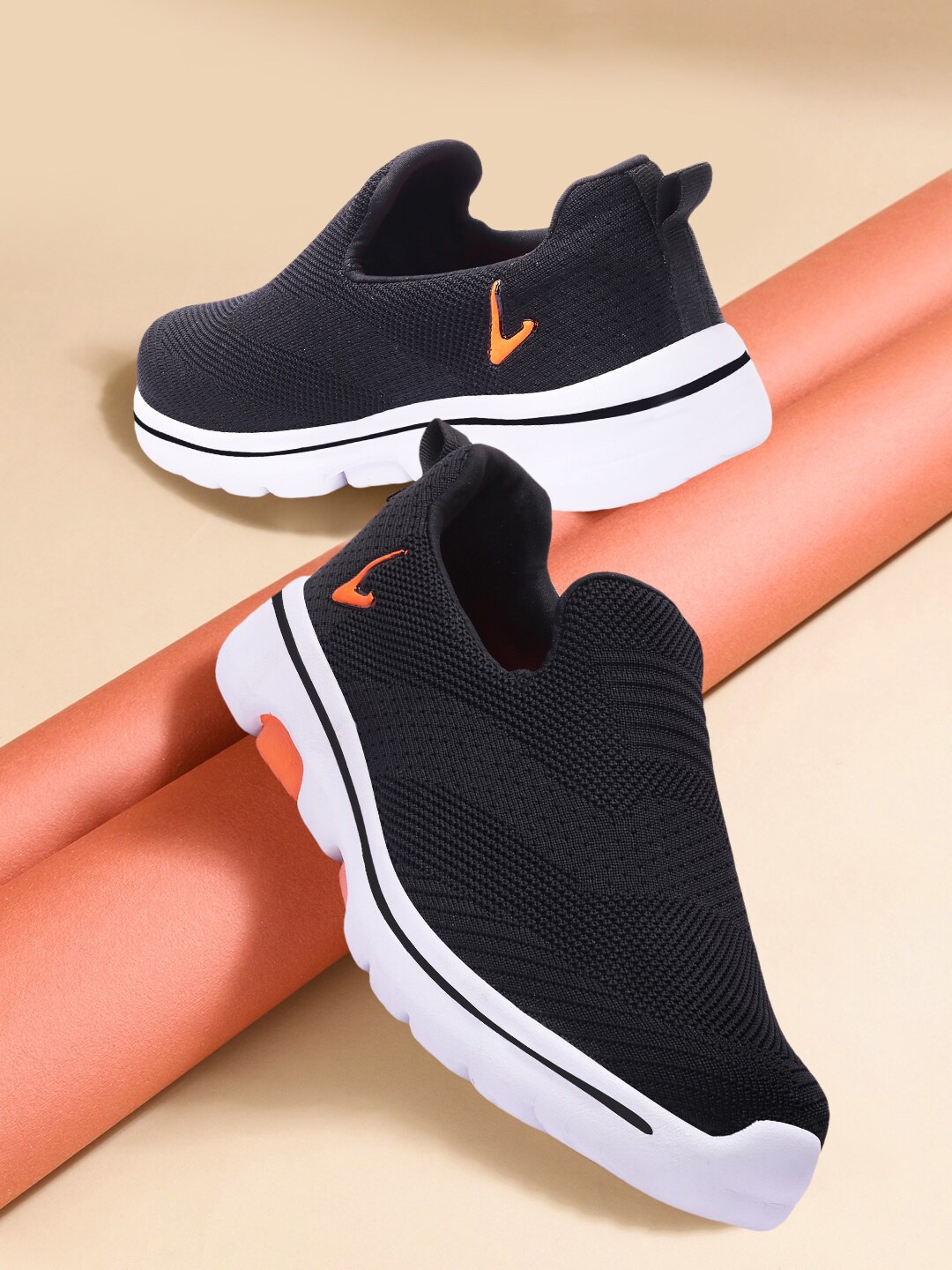 

CLYMB Men Black Mesh Running Non-Marking Shoes