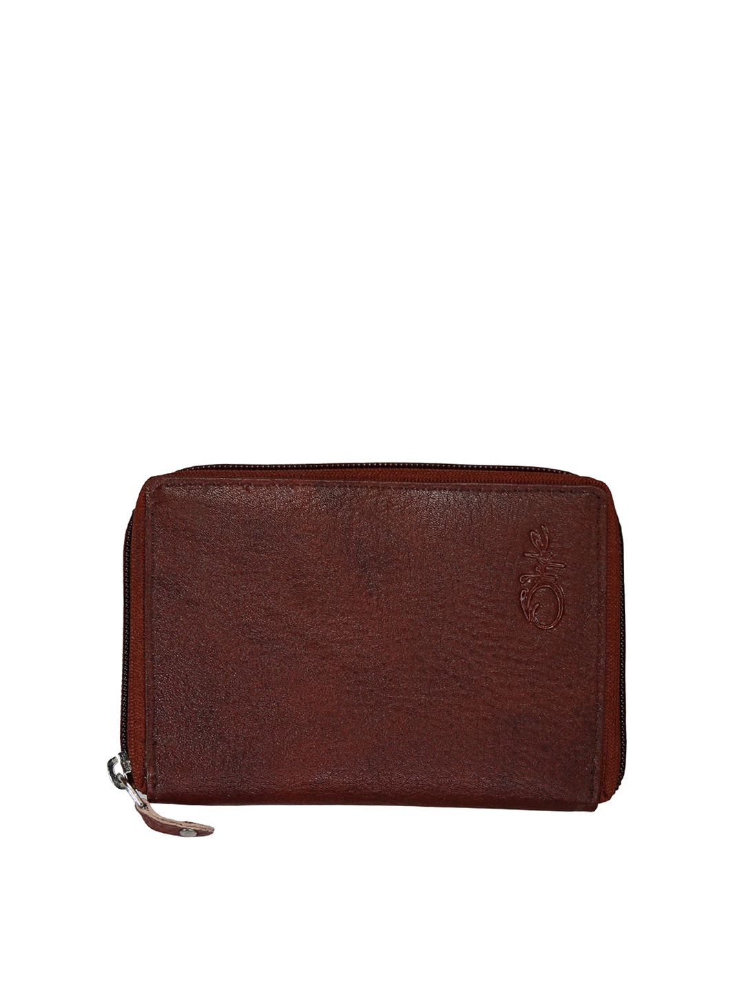 

Style SHOES Women Brown Solid Leather Zip Around Wallet