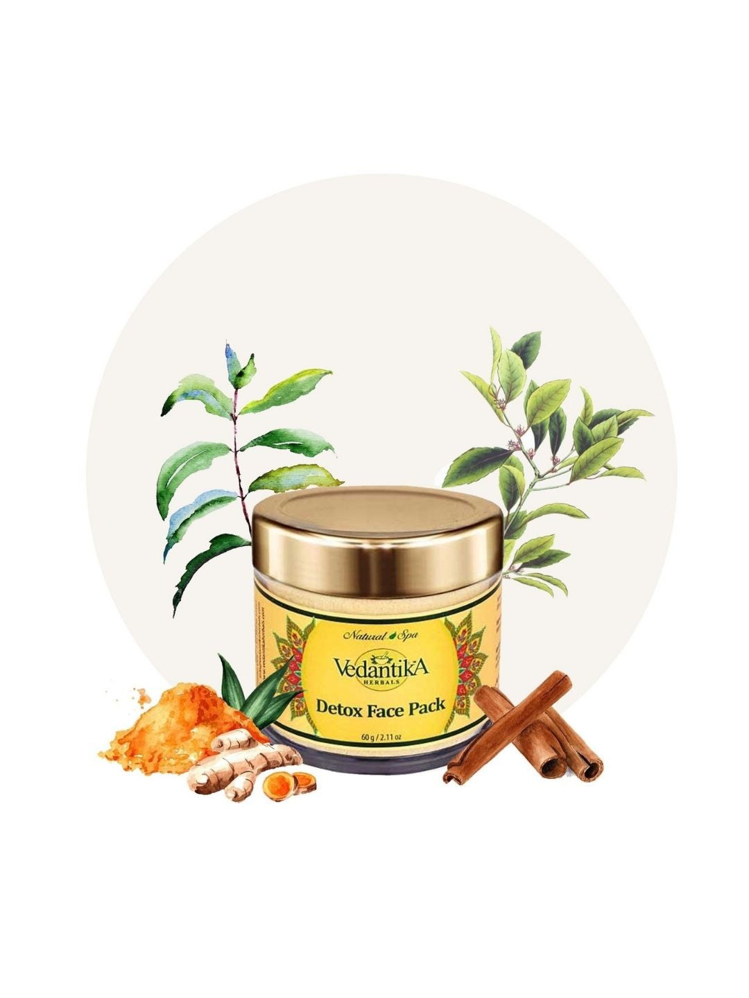 

Vedantika Herbals Detox Face Pack with Kaolin Clay 60 g, Brown