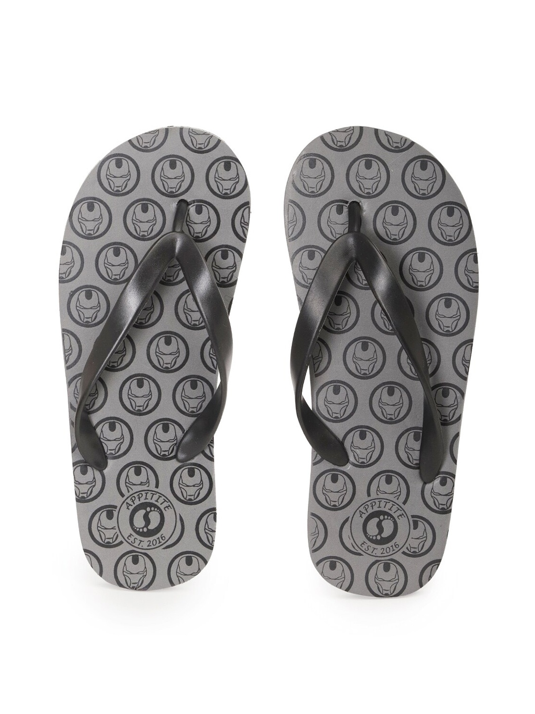 

APPITITE Men Grey Printed Rubber Thong Flip-Flops