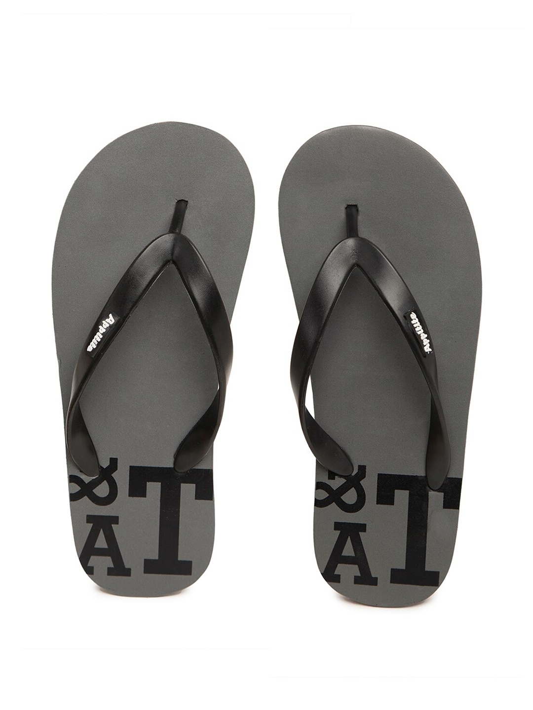 

APPITITE Men Grey & Black Printed Rubber Thong Flip-Flops