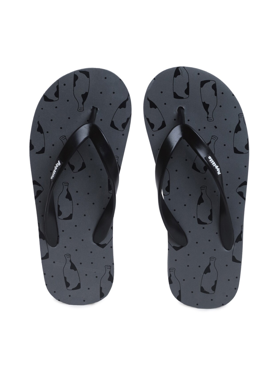 

APPITITE Men Grey & Black Printed Rubber Thong Flip-Flops