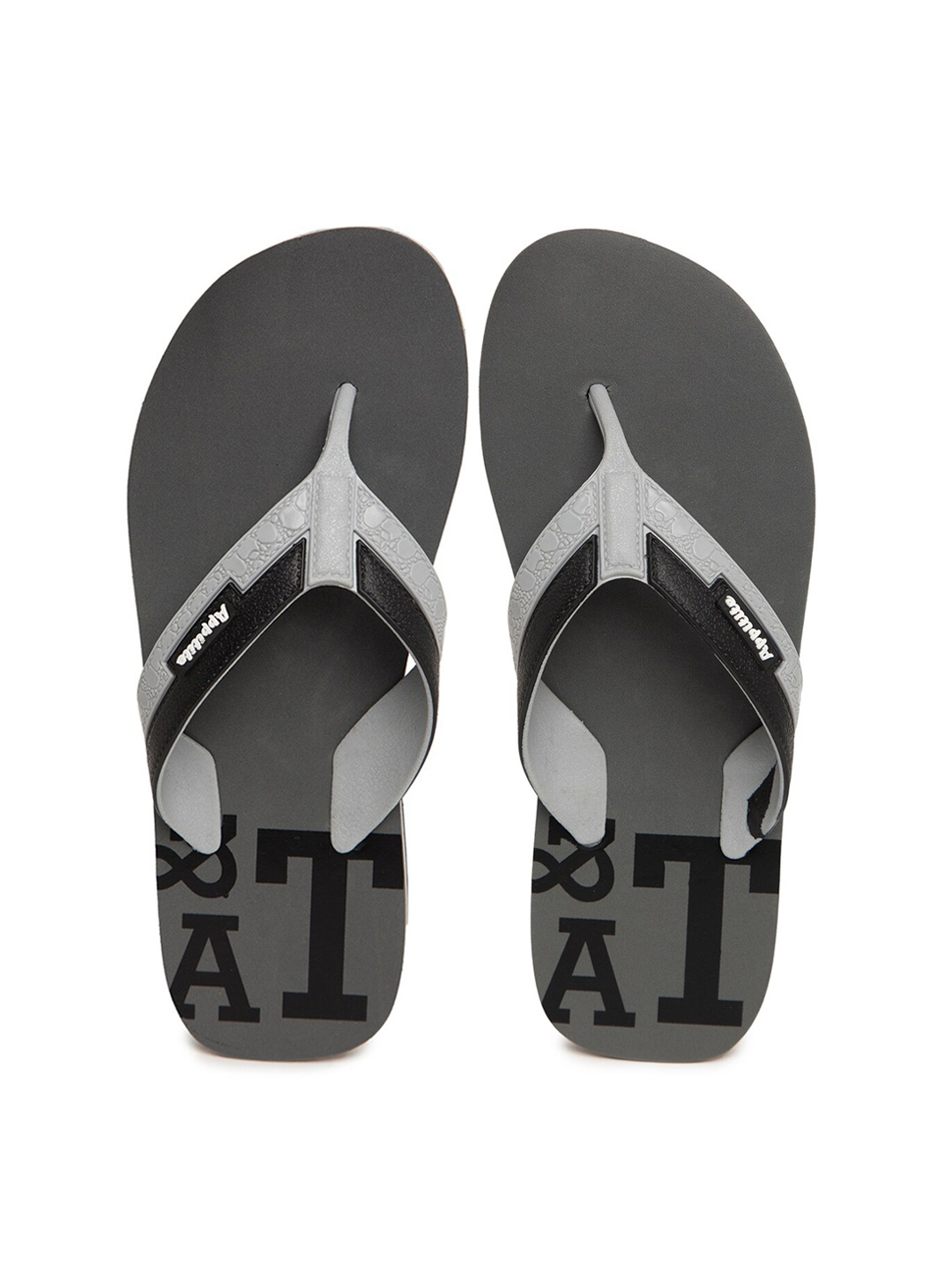 

APPITITE Men Grey & Black Printed Rubber Thong Flip-Flops