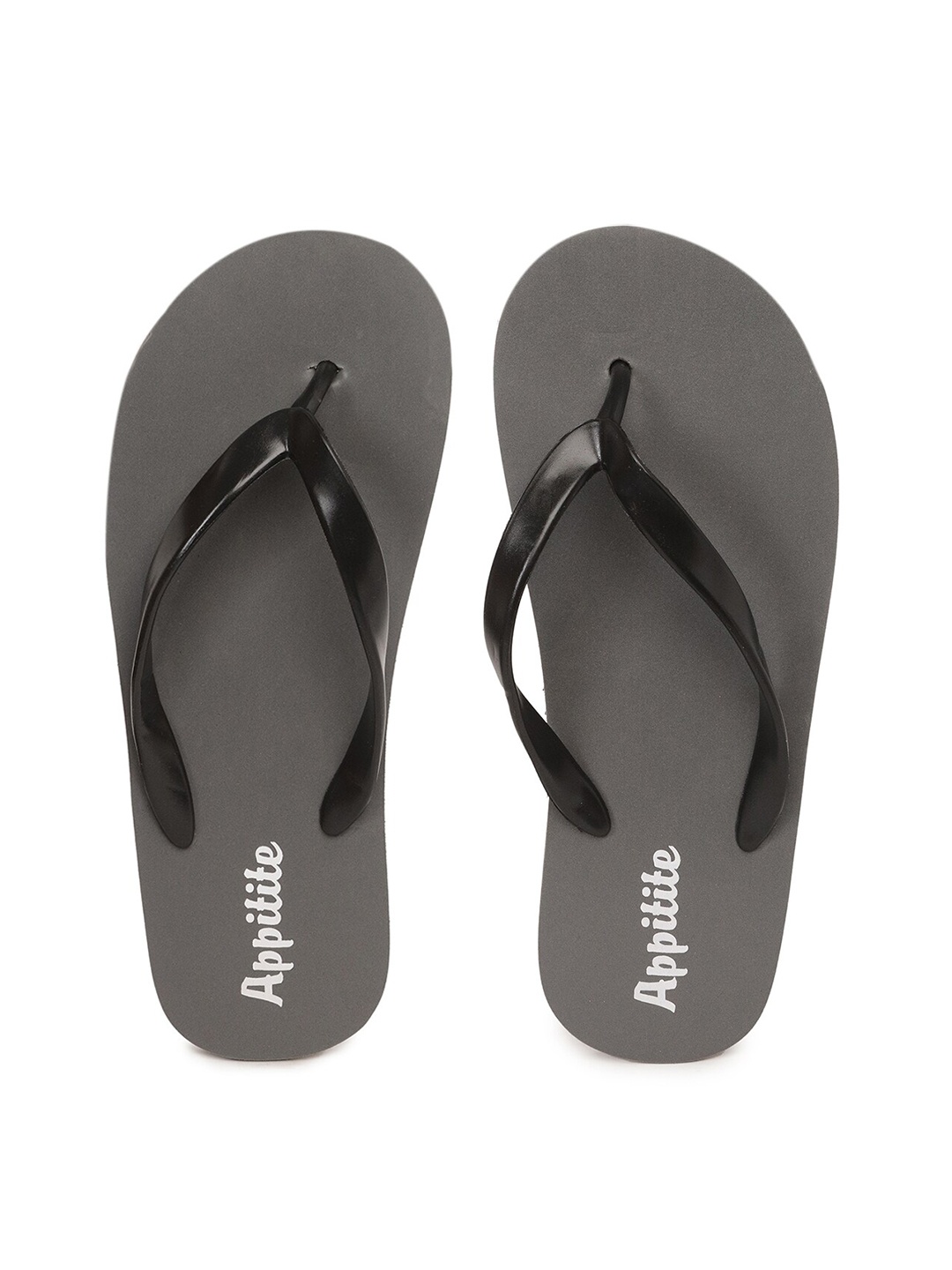 

APPITITE Men Grey & Black Printed Rubber Thong Flip-Flops