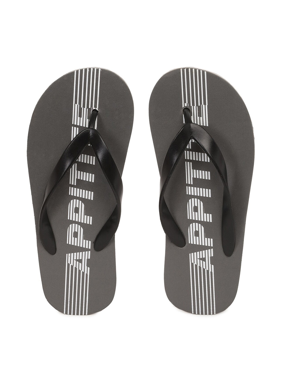 

APPITITE Men Grey & White Printed Rubber Thong Flip-Flops