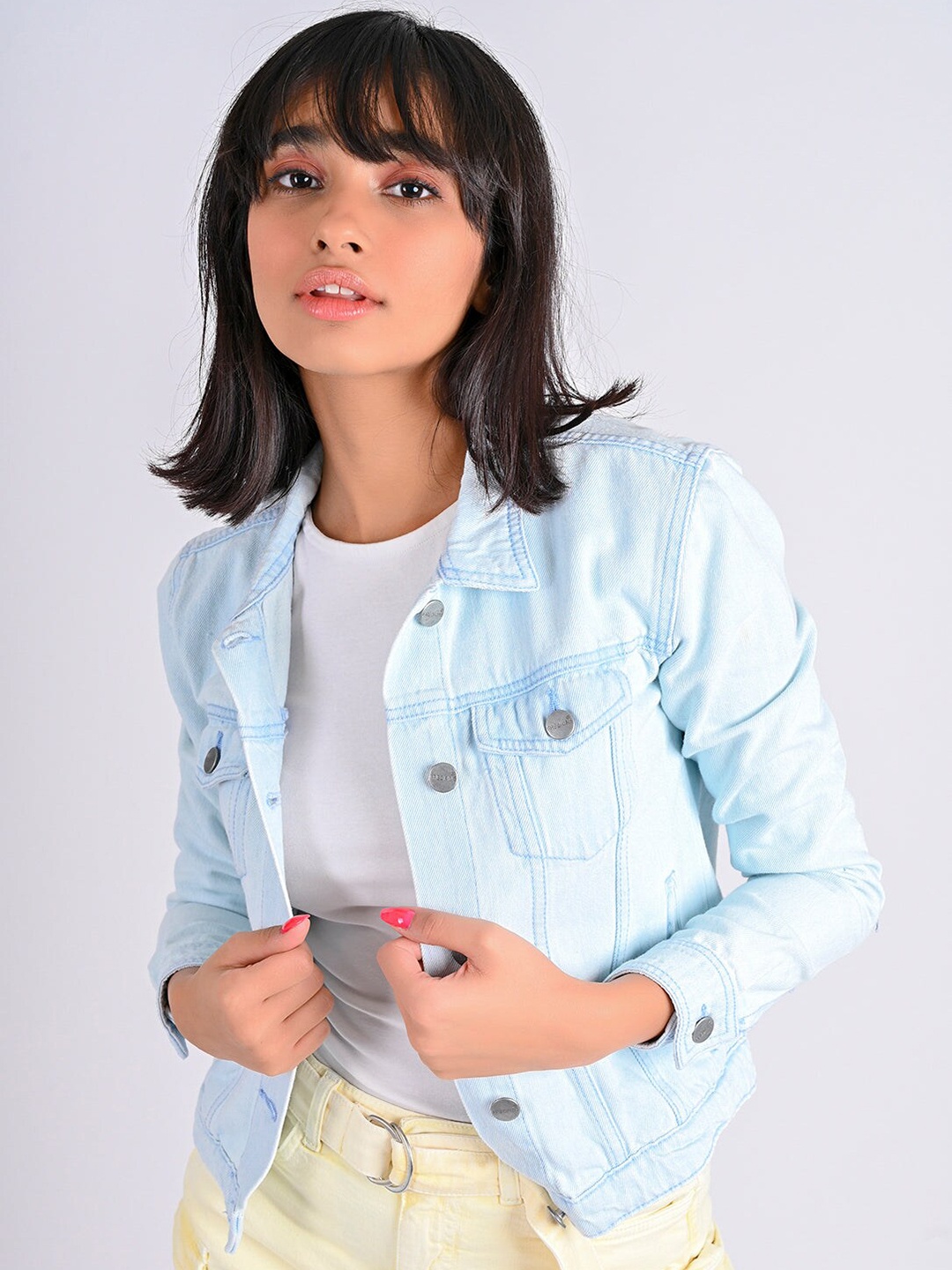 

FREAKINS Women Stunning Blue Washed Jacket