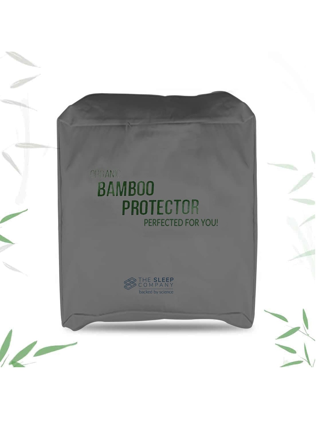

THE SLEEP COMPANY Charcoal Grey Bamboo Queen Size Mattress Protector With Elastic Edge