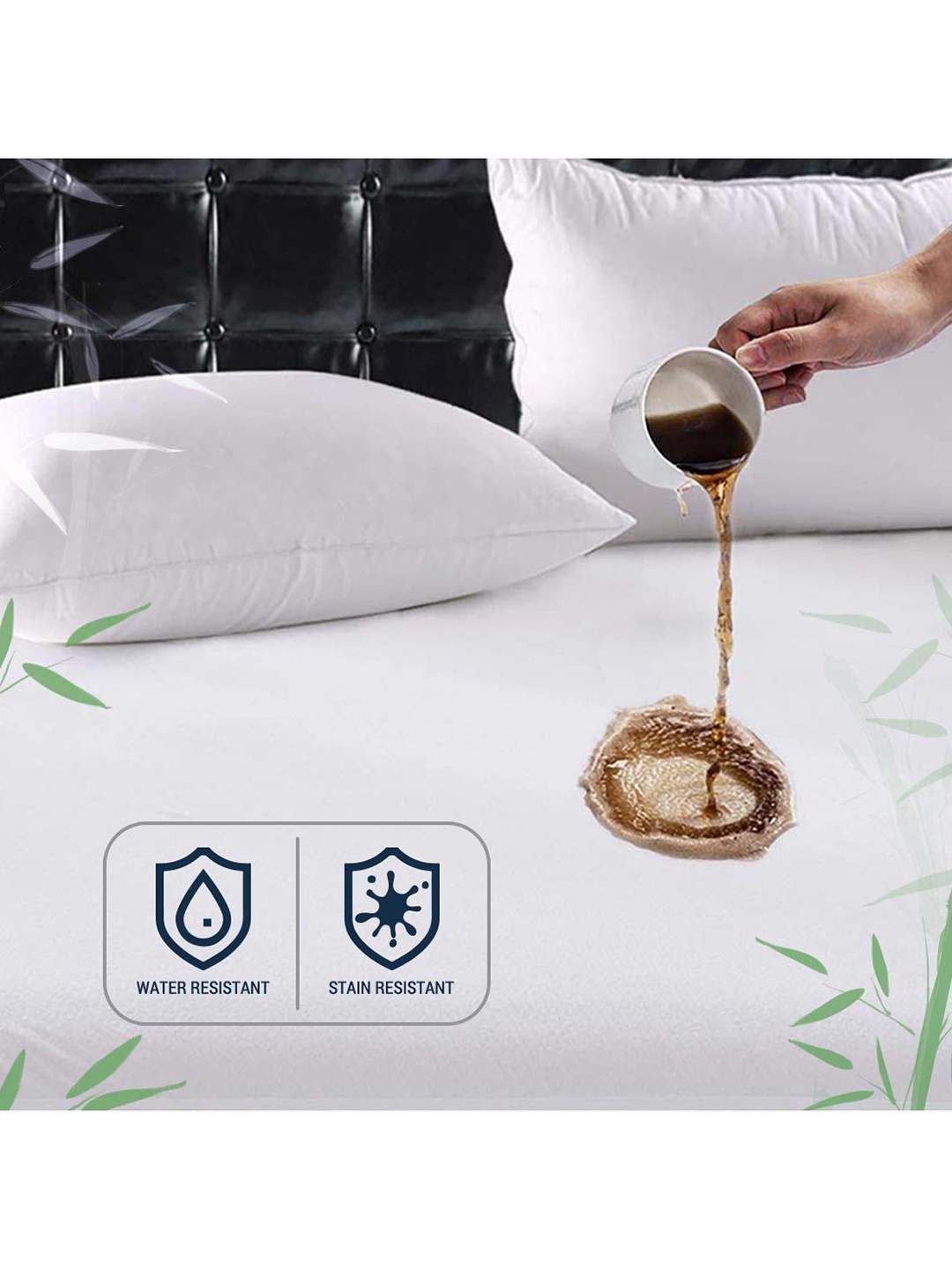 

THE SLEEP COMPANY White Solid Pure Organic Bamboo Mattress Protector