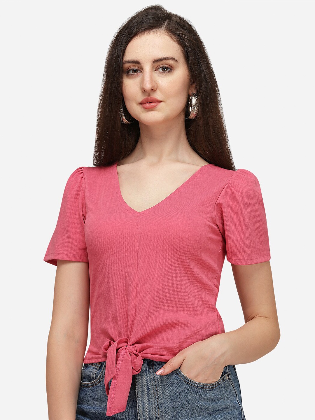 

Amrutam Fab Pink Crepe Top