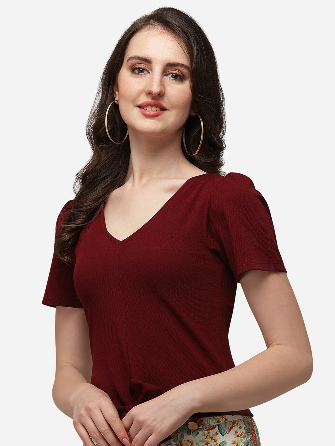 

Amrutam Fab Maroon Crepe Top