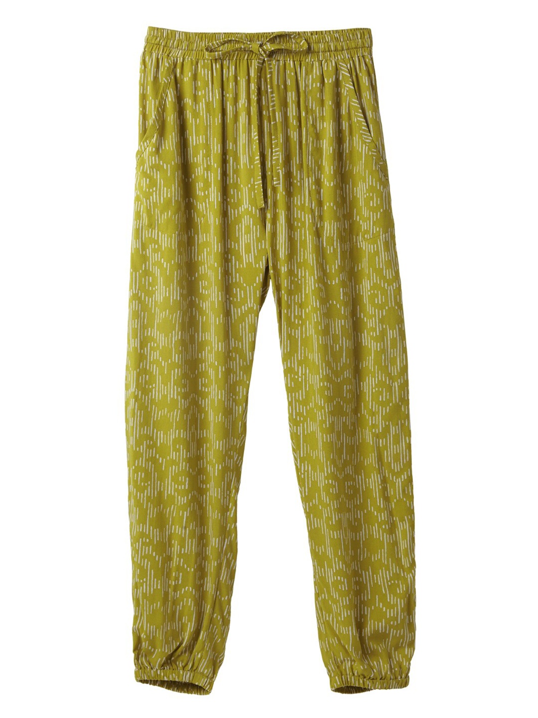 

Cub McPaws Girls Mustard Yellow & White Printed Palazzos