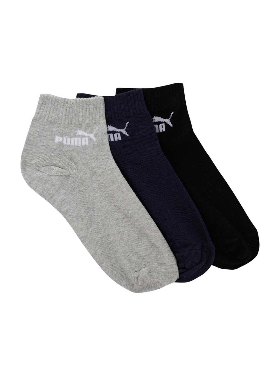 

PUMA Pack of 3 Black & Grey Above Ankle Socks