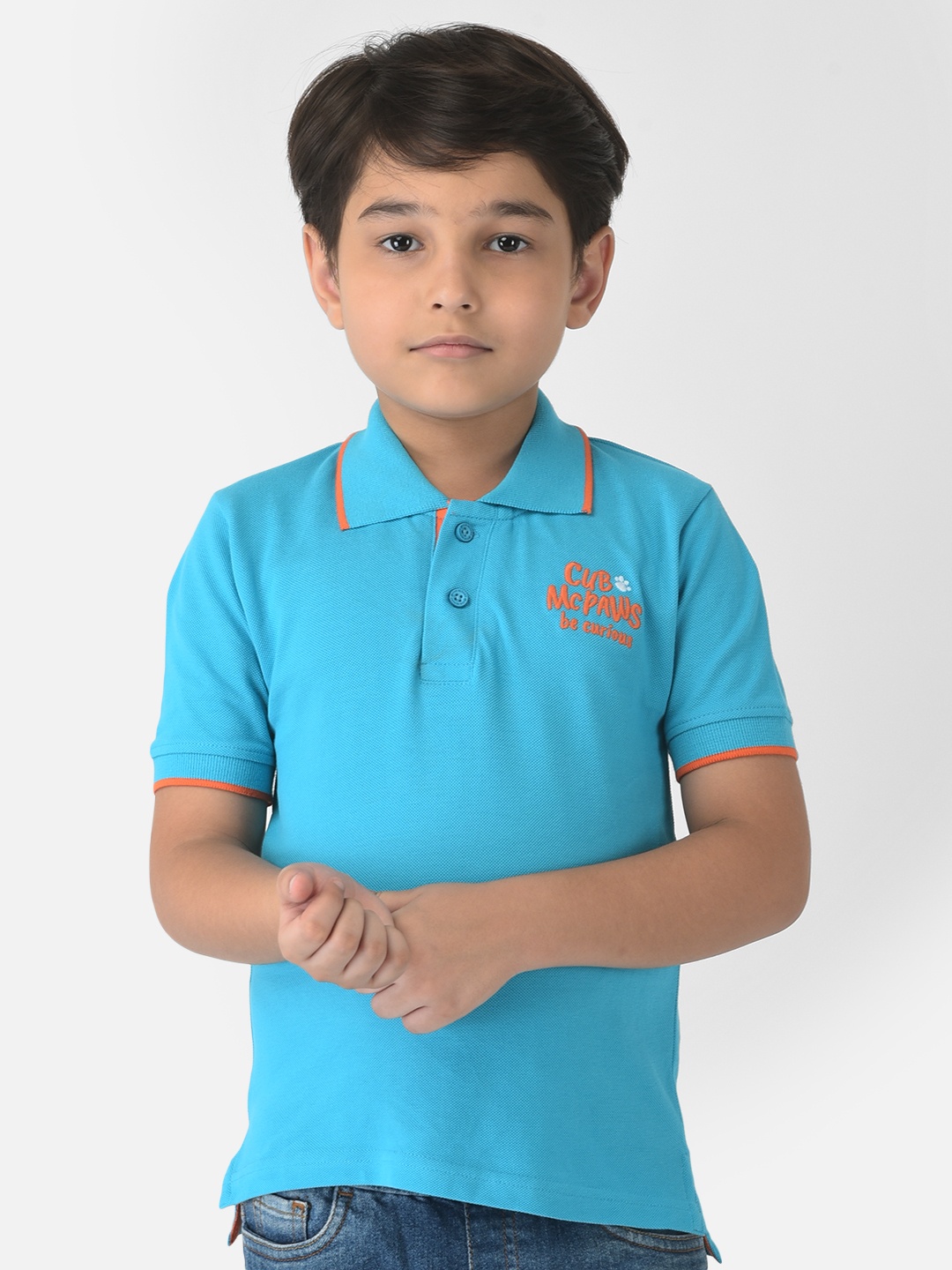 

Cub McPaws Boys Blue Polo Collar T-shirt