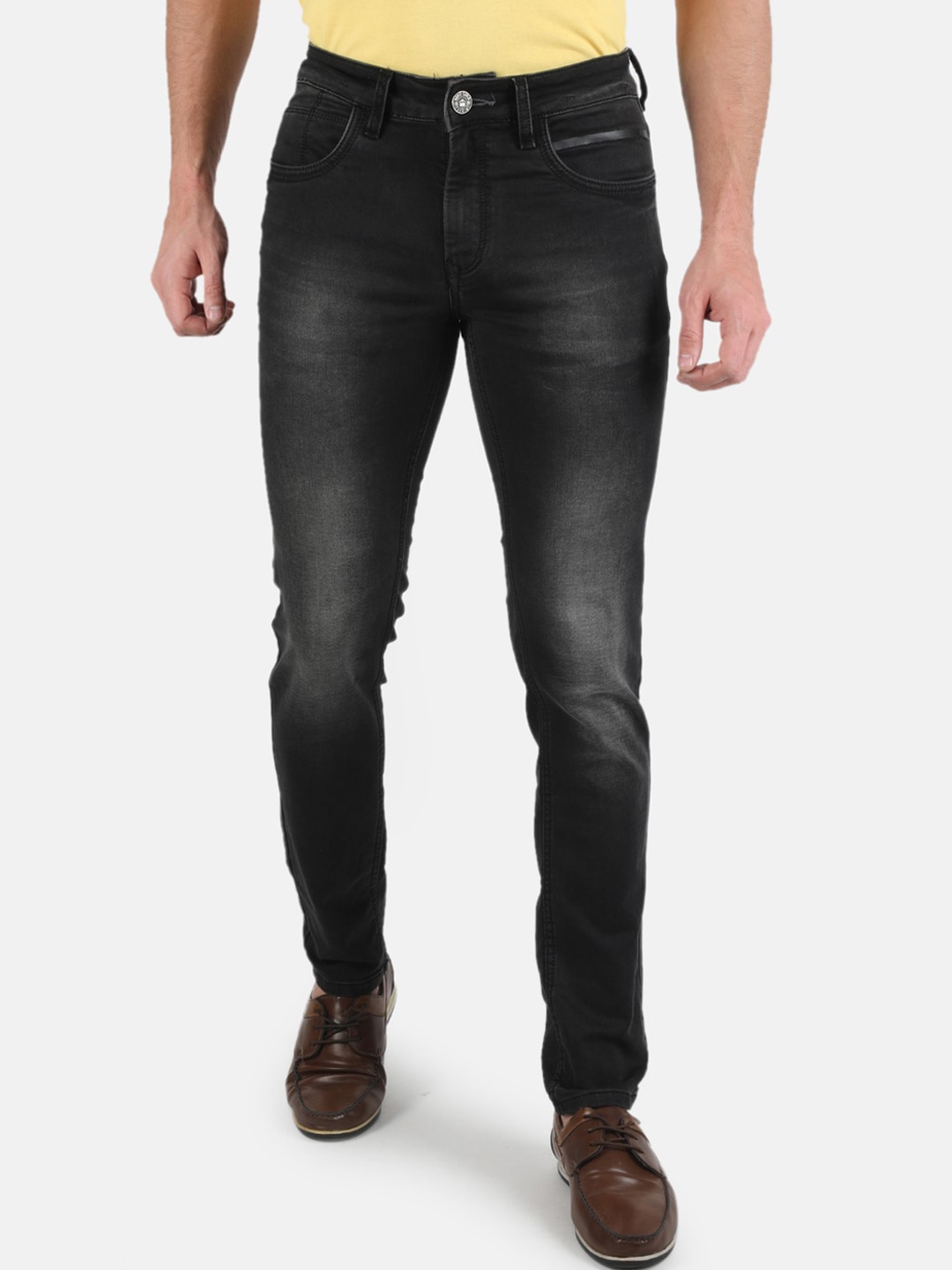 

Monte Carlo Men Black Skin Tight Skinny Fit Heavy Fade Stretchable Jeans