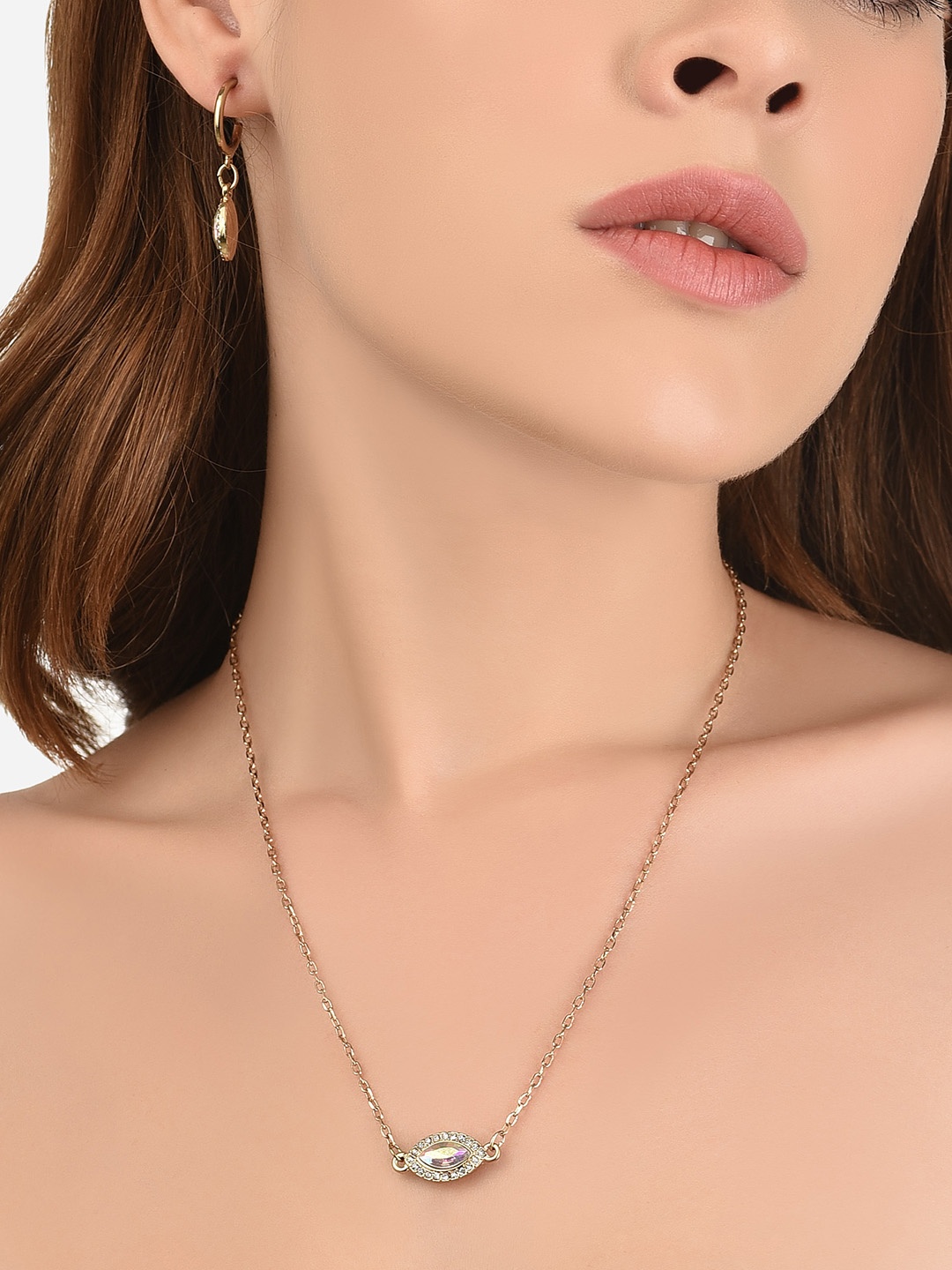 

Lilly & sparkle Gold-Plated Crystal Studded Jewellery Set