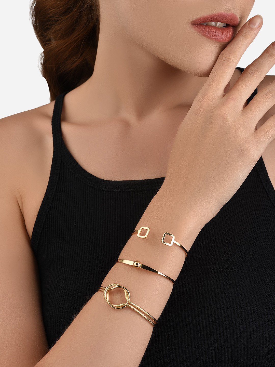 

Lilly & sparkle Women Set Of 3 Gold-Plated Bracelet