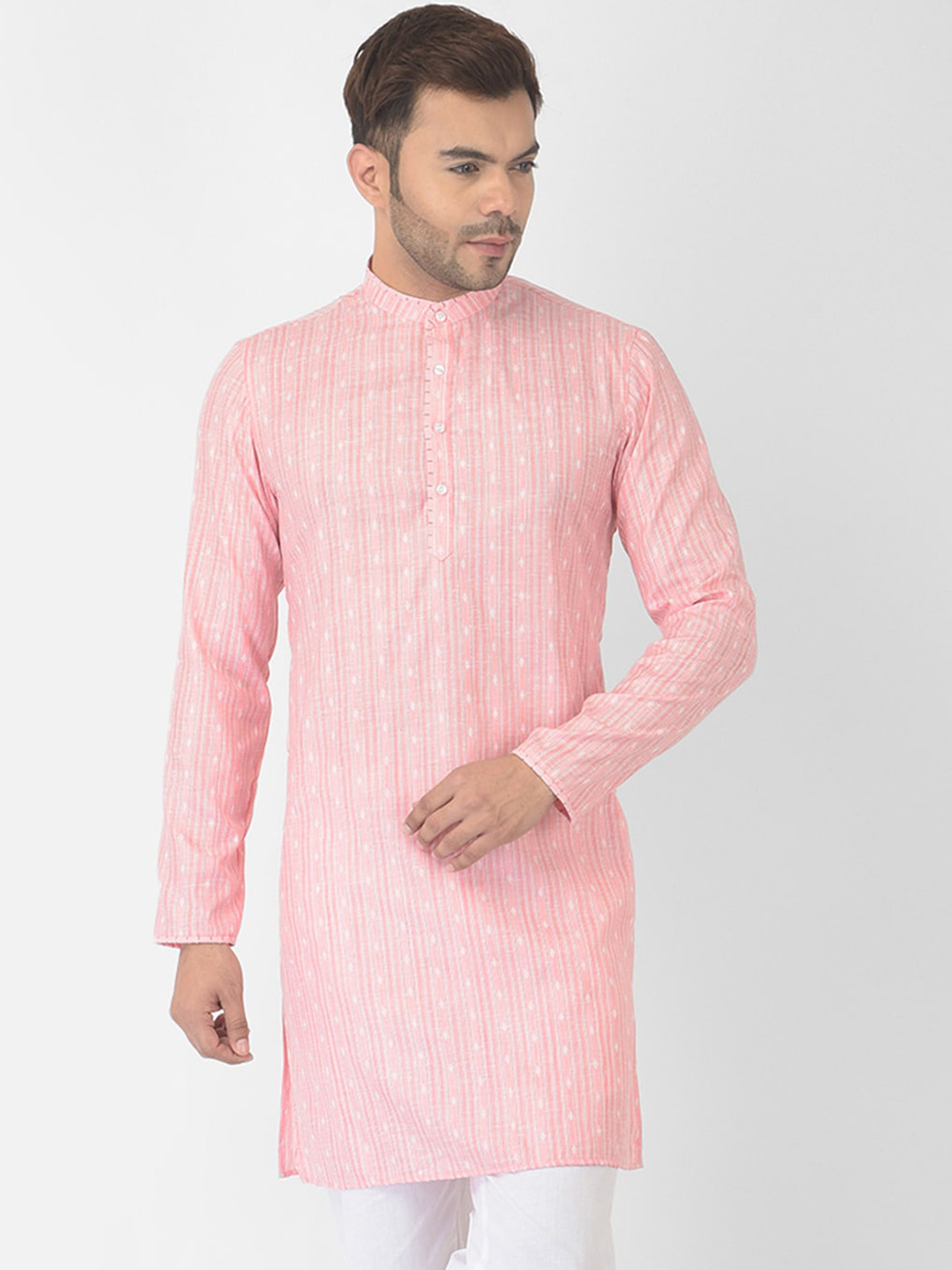 

DEYANN Men Pink Pure Cotton Kurta