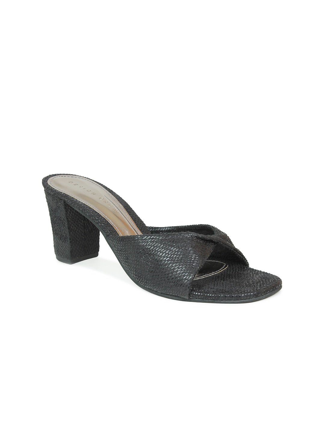 

DESIGN CREW Women Black Block Peep Toes