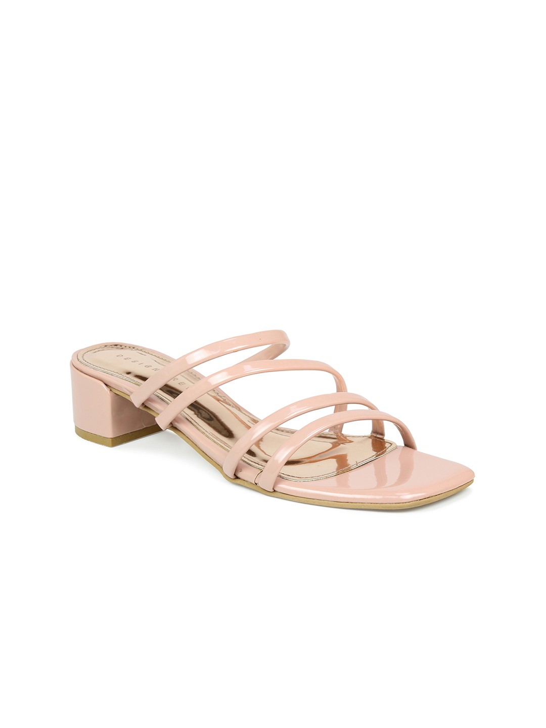 

DESIGN CREW Women Peach-Coloured Textured Block Heels