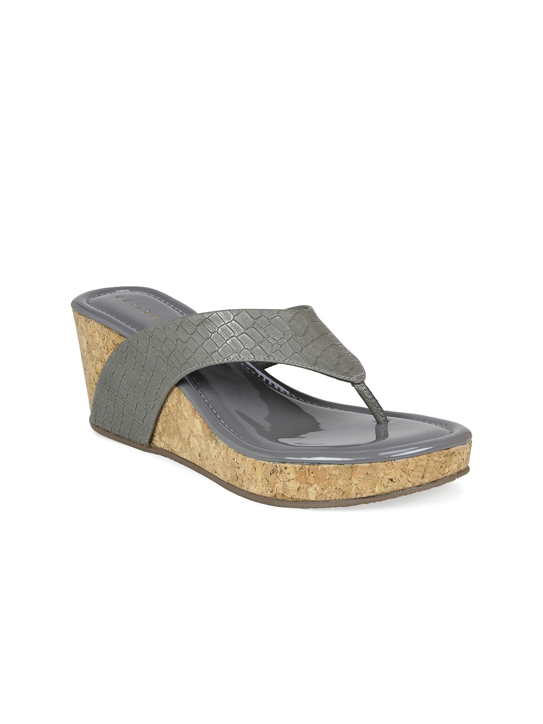 

DESIGN CREW Grey Embellished Wedge Sandals