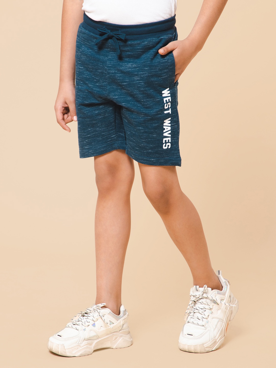 

Alan Jones Boys Blue & White Printed Shorts